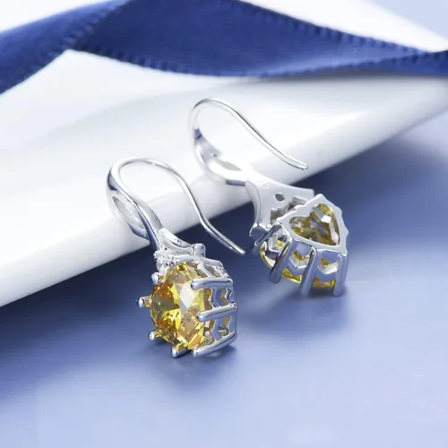 Miniatura 7 de Aretes de plata de ley 925 con piedra natal y corazón para mujer, regalo de cumpleaños para mujer