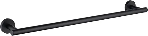 TASTOS Toallero de baño de 23.6 pulgadas, color negro mate, acero inoxidable SUS304 de alta calidad, estilo redondo, soporte resistente, barra de