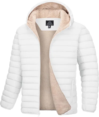 Miniatura 23 de MAGCOMSEN Chaqueta acolchada para hombre con capucha, forro de vellón, chaqueta térmica resistente al agua, chaqueta de plumón con cremallera