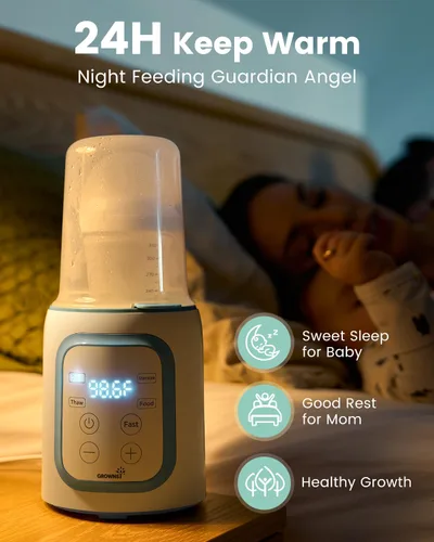 Miniatura 4 de Grownsy Calentador de biberones, calentador de leche rápido 8 en 1 para bebés con temporizador para leche materna o fórmula, control preciso de Azul