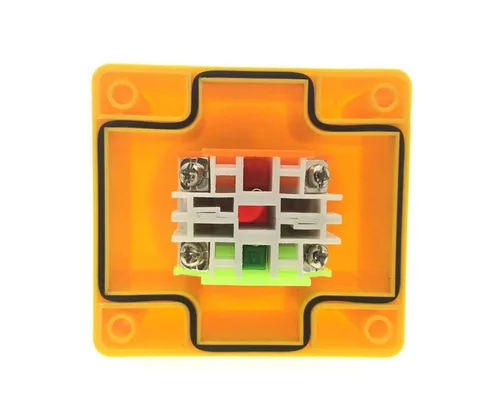 Miniatura 5 de Estación de botón, 660 V 10 A, 2 posiciones, 1NO 1NC, interruptor de botón de parada de emergencia momentánea, 1.575 in, tapa de hongo rojo, 2