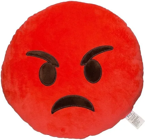 Miniatura 10 de Emoji Cara de Alienígena Cojín de Emoticón Relleno de Felpa Suave Almohada, Certificado Oficial, EvZ 31cm Gris