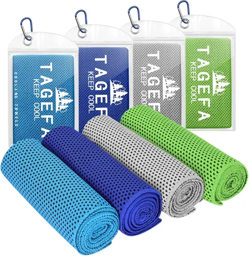Miniatura 8 de Paquete de 4 toallas refrescantes de 40 x 12 pulgadas con bolsa de transporte, toallas deportivas frías, suaves y transpirables, toalla