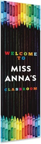 Miniatura 17 de Andaz Press Letrero de bienvenida vertical personalizado para el aula de 13 x 47 pulgadas para profesores, letreros de puerta de aula, letrero