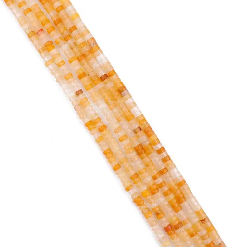 Miniatura 3 de BEADIA Cuentas Espaciadoras de Jade Amarillo Natural en Forma de Tapa, Cuentas Semipreciosas Sueltas para Hacer Joyas con Encuadernación, 4mmx2mm
