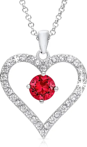 Sash & Soph Collar de corazón infinito para mujer, collar de corazón de plata de ley 925 para novia, colgante de corazón de amor en cadena de 18