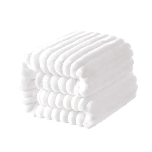 Miniatura 27 de NTBAY Manta de franela de felpa para bebé, manta suave y cálida para niños pequeños con textura a rayas para cochecito, cuna, viajes, 30 x 40 Negro