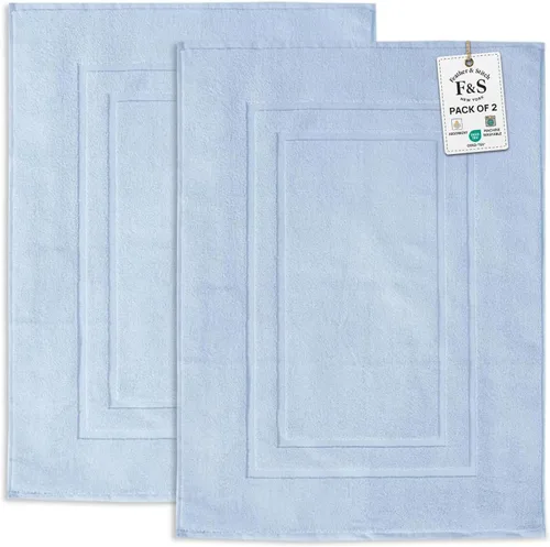 Miniatura 26 de Feather & Stitch - 2 tapetes de baño tipo toalla (30 x 21 pulgadas), tapetes de baño de rizo 100% algodón, tapetes para el suelo de la ducha