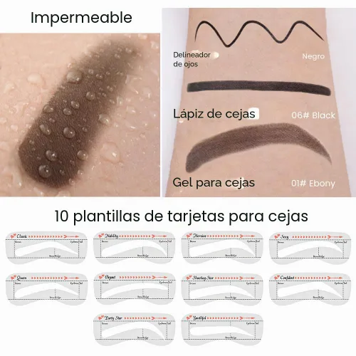 Miniatura 5 de evpct Kit de plantillas de cejas para mujer, kit de maquillaje moldeador de cejas, kit de tinte para plantillas de cejas para mujeres