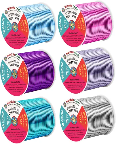 Miniatura 290 de Mandala Crafts - Alambre de aluminio anodizado de 8 calibre para hacer joyas - 9.75 m de alambre flexible negro colorido - Flexible para bonsái