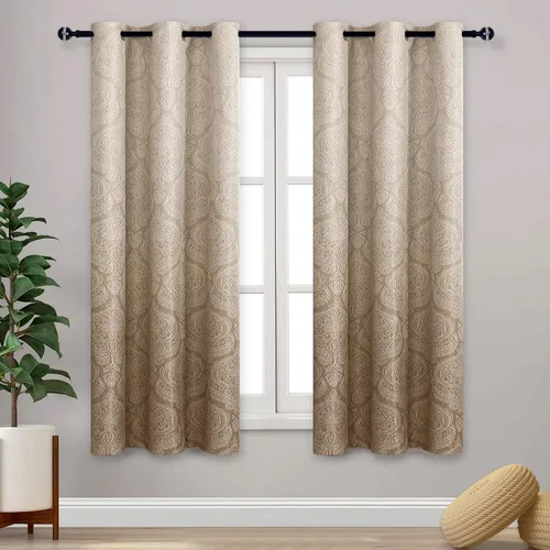 Miniatura 98 de DWCN - Cortinas blackout para dormitorio, diseño de damasco con aislamiento térmico y ojales, para sala de estar, juego de 2 paneles de cortina Gris