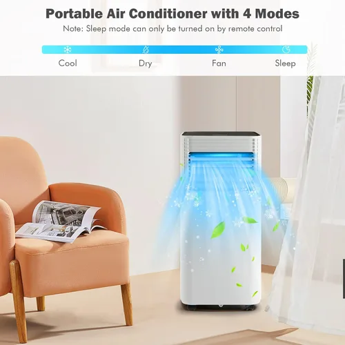 Miniatura 4 de PETSITE Aire acondicionado portátil, unidad de enfriamiento de CA de 8000 BTU para habitación, unidad de CA 3 en 1 con enfriador de aire, ventilador