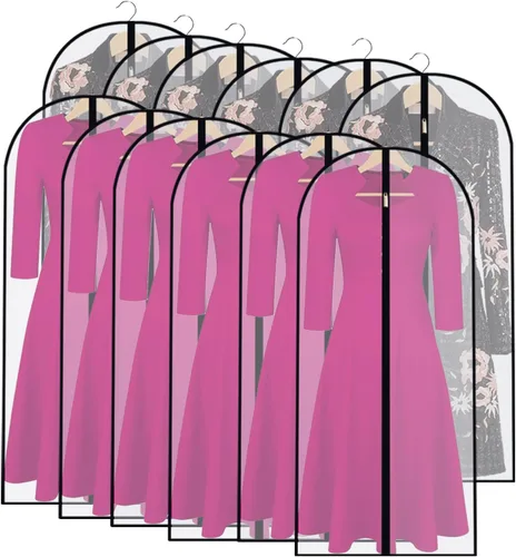 Miniatura 35 de Bolsas transparentes para colgar ropa, 40 pulgadas (juego de 6), bolsas de traje para almacenamiento en armario, bolsas de plástico a prueba