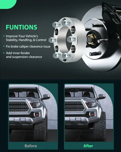 Miniatura 5 de SCITOO 4 espaciadores de rueda de 1 pulgada, 4 lengüetas de 0.157 x 3.937 in a 0.157 x 3.937 in, pernos de 0.472 x 0.059 in, compatibles