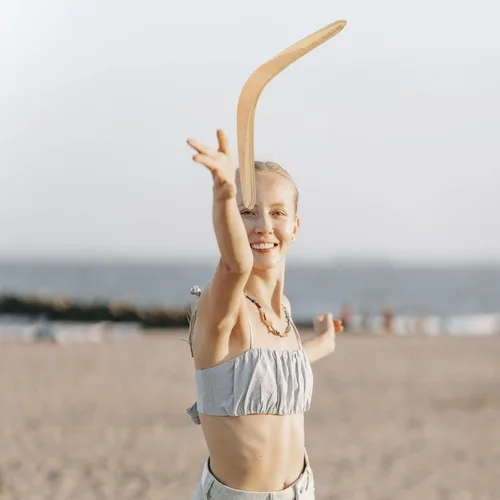 Miniatura 5 de Gatuida Boomerang para niños y adultos: lanzar boomerangs en forma de V, hecho a mano, artesanía, juguete de madera, captura rápida para mujeres
