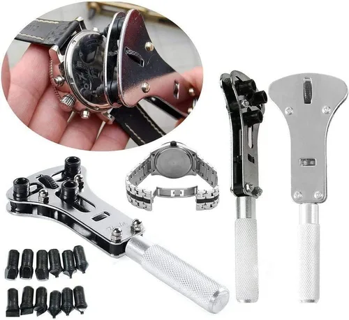 Miniatura 2 de Watch Repair Tool Kit, Adjustable Watch Back Case Opener, Battery Replacement and Movement Holder, 3 Point Wrench Screw Case Remover Tool