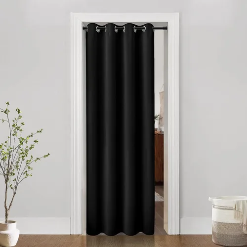 Miniatura 12 de Cortina de puerta para privacidad de puerta, cortina para puertas de armario para abrir armario de dormitorio, cortinas térmicas opacas para calor