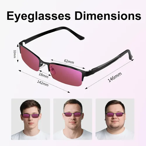 Miniatura 6 de Lentes daltónicos de color rojo y verde, alto contraste para la vida diaria, conducción, trabajo, uso en interiores y exteriores para hombres