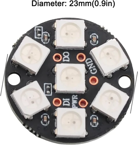 Miniatura 2 de Anillos LED RGB de 7 bits 7 X WS2812B 5050 Luz de lámpara con controladores integrados direccionables individualmente para Arduino Raspberry Pi
