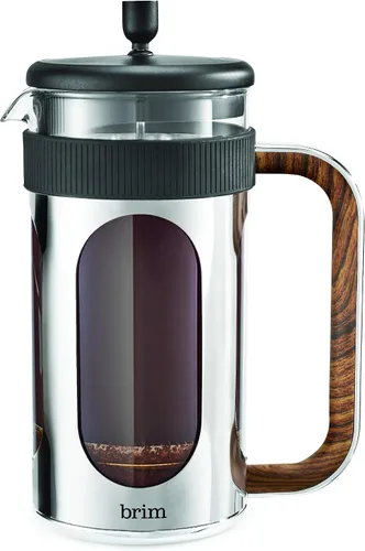 brim Prensa francesa de 8 tazas, prepara café rápidamente en menos de 5 minutos, diseño clásico con giro moderno, jarra apta para lavavajillas para