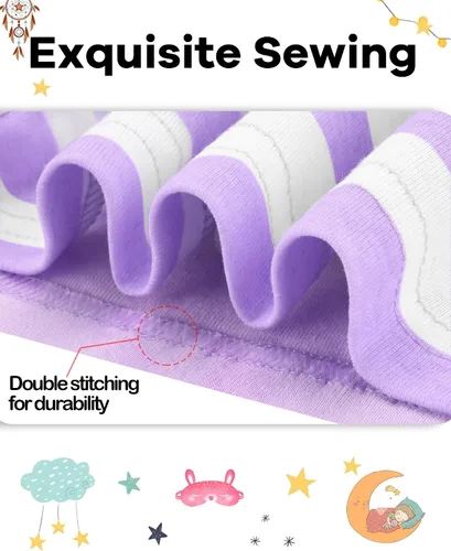 Miniatura 4 de KOBERO Pijamas de Navidad para niños y niñas de 18 meses-12 años, ropa de dormir 100% algodón