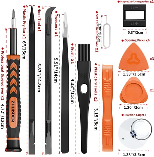 Miniatura 9 de Sharden Juego de destornilladores de precisión 58 en 1 pequeño juego de destornilladores magnéticos mini con estuche, kit de herramientas