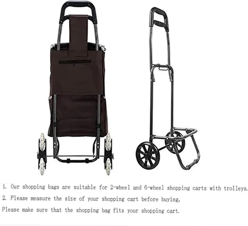 Miniatura 3 de Bolsa de repuesto para carrito de compras, bolsa de carrito portátil de 71 litros para carrito de compras, bolsa de almacenamiento impermeable de 1