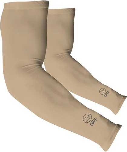 TUFF - Mangas de compresión para brazos refrigerantes, mangas de brazo UPF 50 para hombres y mujeres.. Beige 1 Par