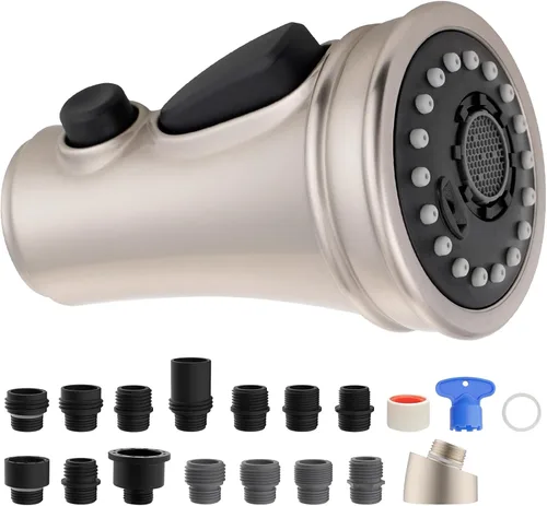 Miniatura 9 de Cabezal rociador universal extraíble con 3 modos para grifo de cocina, grifo de fregadero de cocina, boquilla rociadora aireadora, reemplazo de Mate