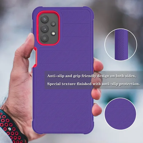 Miniatura 6 de Funda para Galaxy A32 5G con protector de pantalla de TPU suave, [serie de fundas], funda protectora de cuerpo completo resistente con clip