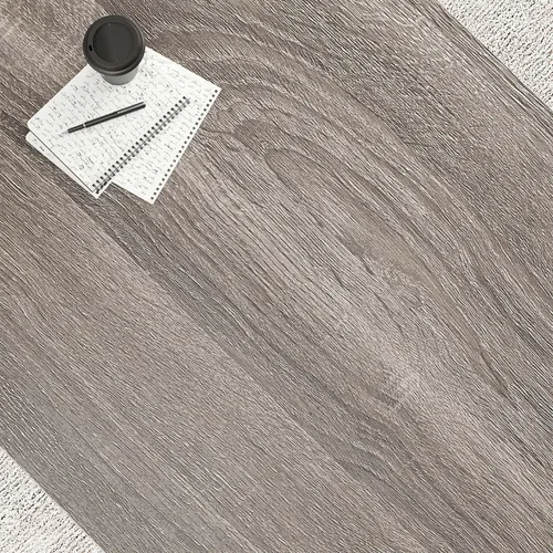 Miniatura 6 de HSH Escritorio para computadora gris, escritorio de madera y metal industrial para oficina en casa, escritorio rústico de granja para PC, laptop