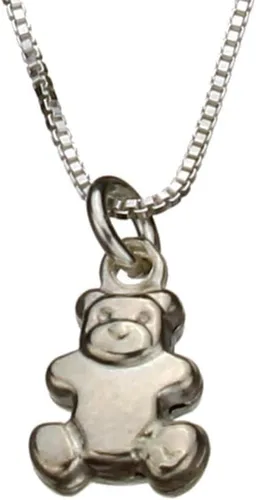 Miniatura 2 de Sterling Silver Tiny Teddy Bear Charm Box Chain Nickel Free Necklace Italy