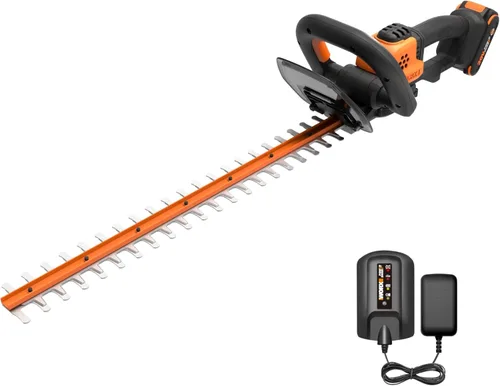 WORX WG261 - Tijera cortasetos reciprocante de 22", 20V inalámbrica, con batería y cargador incluidos