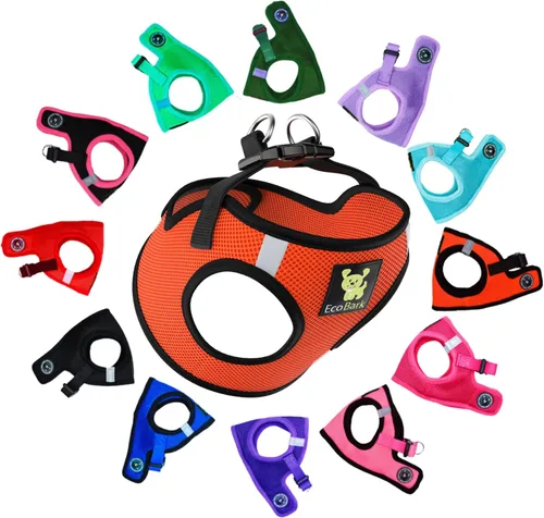 Miniatura 20 de EcoBark Arnés para perro – Arneses ecológicos para perros XXS, XS y pequeños – Chaleco de cuerpo pequeño reflectante y ajustable – Arnés de malla