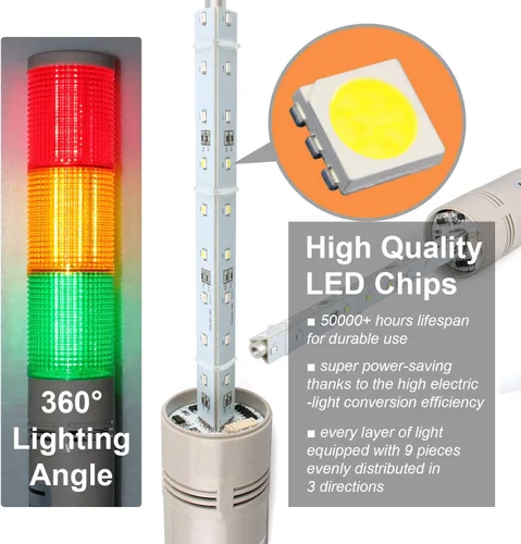Miniatura 4 de Luces de pila de torre, luces de señal de advertencia industriales, columna, indicador de señal RGB de seguridad de taller de fábrica, luces LED