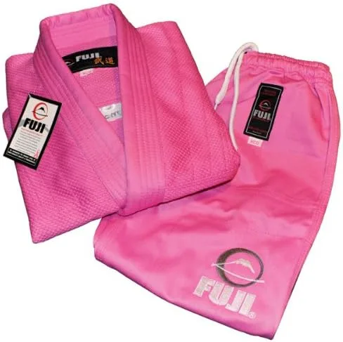 Miniatura 3 de FUJI BJJ Gi para niños, uniforme de Jiu-Jitsu de mezcla de algodón para niños, BJJ Gi, rosa, talla WC0