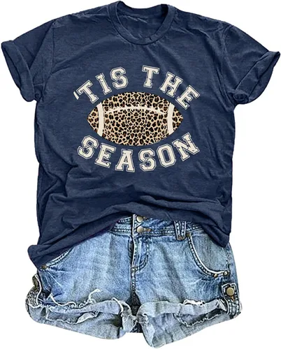 Camisetas de fútbol para mujer para el día del partido, camiseta gráfica de fútbol domingo, camiseta de fondo