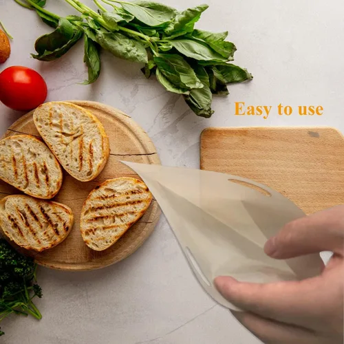 Miniatura 2 de Bolsas reutilizables antiadherentes para tostadoras de 6.7 x 7.5 pulgadas, paquete de 12 unidades, fibra de vidrio recubierta de PTFE resistente al