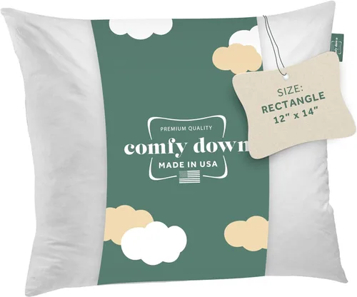 Miniatura 14 de ComfyDown Cojín de 12 x 12 pulgadas, relleno de plumas y plumas, funda 100% algodón, fabricada en Estados Unidos, funda de almohada decorativa suave