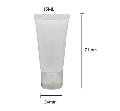 Miniatura 2 de 10 piezas de plástico transparente vacío recargable de plástico suave para apretar, tapa abatible, botella cosmética para loción corporal