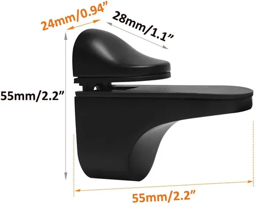 Miniatura 2 de Soporte de pared ajustable para estante de madera/vidrio, negro, paquete de 2