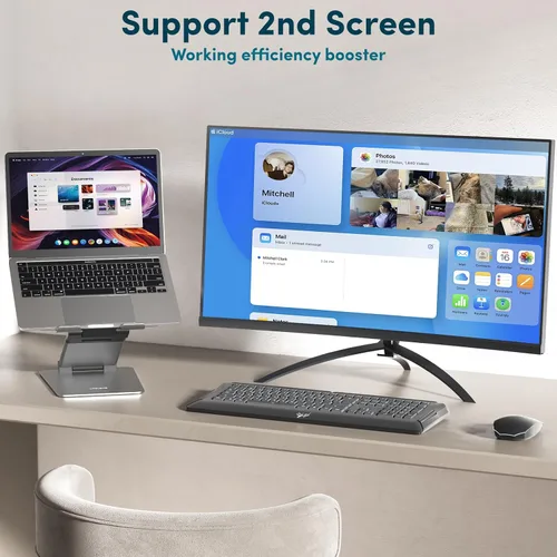Miniatura 7 de Lifelong Soporte ergonómico ajustable para laptop para escritorio, altura de hasta 20 pulgadas, soporte elevador portátil para computadora portátil