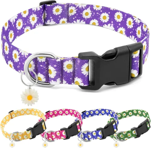 Miniatura 11 de Collares florales para perros grandes, collares suaves y lindos para perros y niñas, collar de flores bonitas con dijes de margaritas, regalo