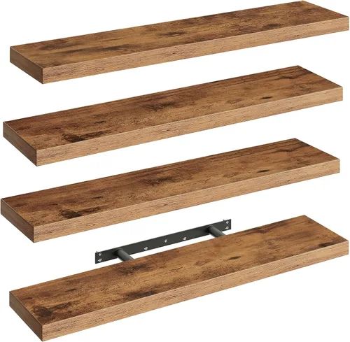 Miniatura 10 de RALGEND - Estantes flotantes para pared, juego de 4 con soportes invisibles de 1.5" de espesor, estantes colgantes de 23.6L x 7.9W estilo granja