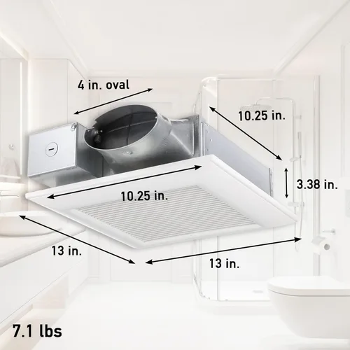 Miniatura 2 de Panasonic WhisperValue Ventilador de techo/pared de baño, 50-80-100 CFM, FV-0510VS1