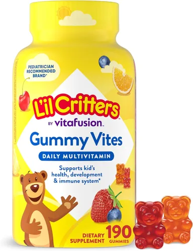 L'il Critters Gummy Vites Multivitaminas Diarias para Niños Sabores de Frutas Surtidos para Edades 2+ Niños Pequeños y Niños, Vitamina Gomosa con