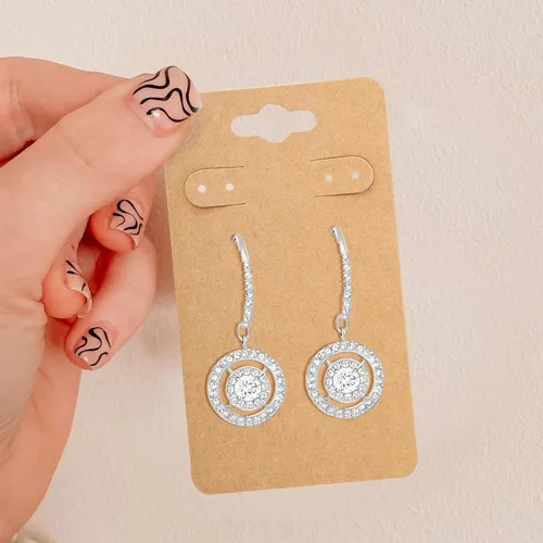 Miniatura 7 de joycraft 100 tarjetas de exhibición de aretes con 6 agujeros, tarjetas de papel kraft de 2 x 3.5 pulgadas, etiquetas de exhibición de joyas de papel