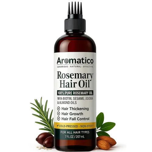 Miniatura 14 de Aromatico 100% Pure Argan Oil 7 fl oz – Lightweight, Non-Greasy Hair & Skin Oil for Smooth, Shiny Hair & Deep Moisture – Cold Pressed Multipurpose
