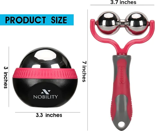 Miniatura 3 de Nobility Rodillo de bola de masaje: hielo frío y caliente para el tejido profundo y el dolor muscular para aliviar la rigidez y el estrés, cuerpo
