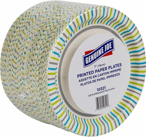 Genuine Joe 10321 Platos de papel, 6 7/8" (paquete de 125 platos)